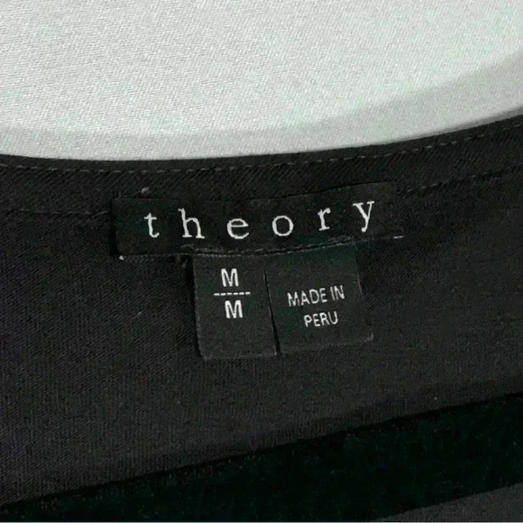 Theory Revolve 100% Pima Cotton Sunly Faux Wrap Mini Dress Minimalist Classic M - Picture 7 of 16